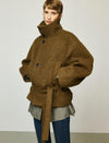 Wool-Alpaca Blend Belted Short Coat
