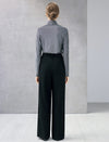 Shimmer Ruched Turtleneck Fitted Long Sleeve Top
