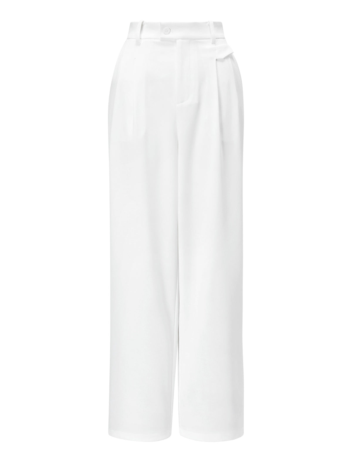 White Wide Leg high-waisted Dress Pants