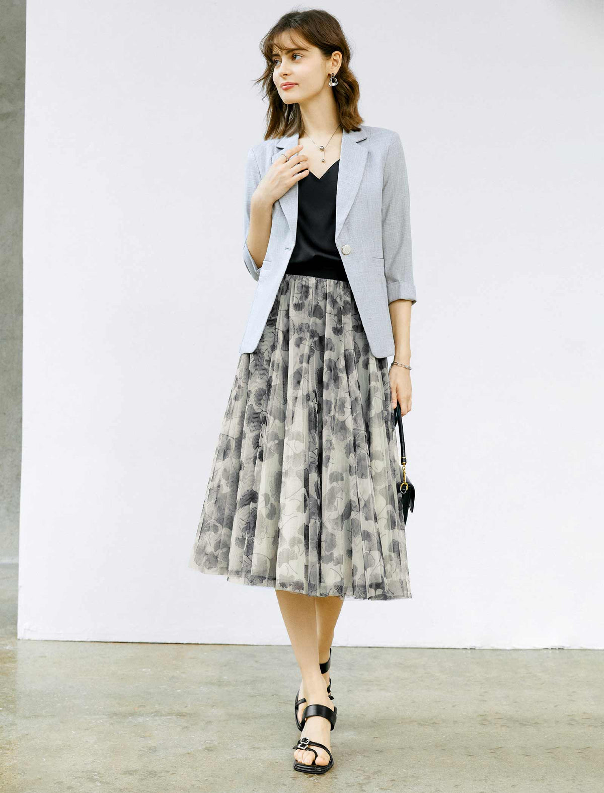 Printed A-Line Skirt