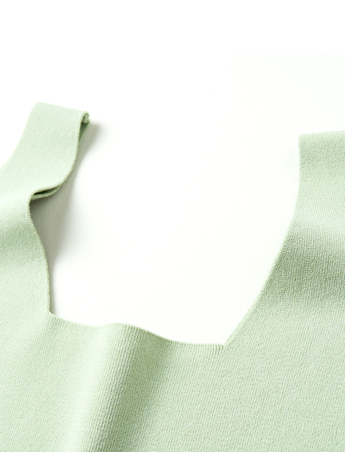Solid Square Neck Wide Strap Knit Tank Top