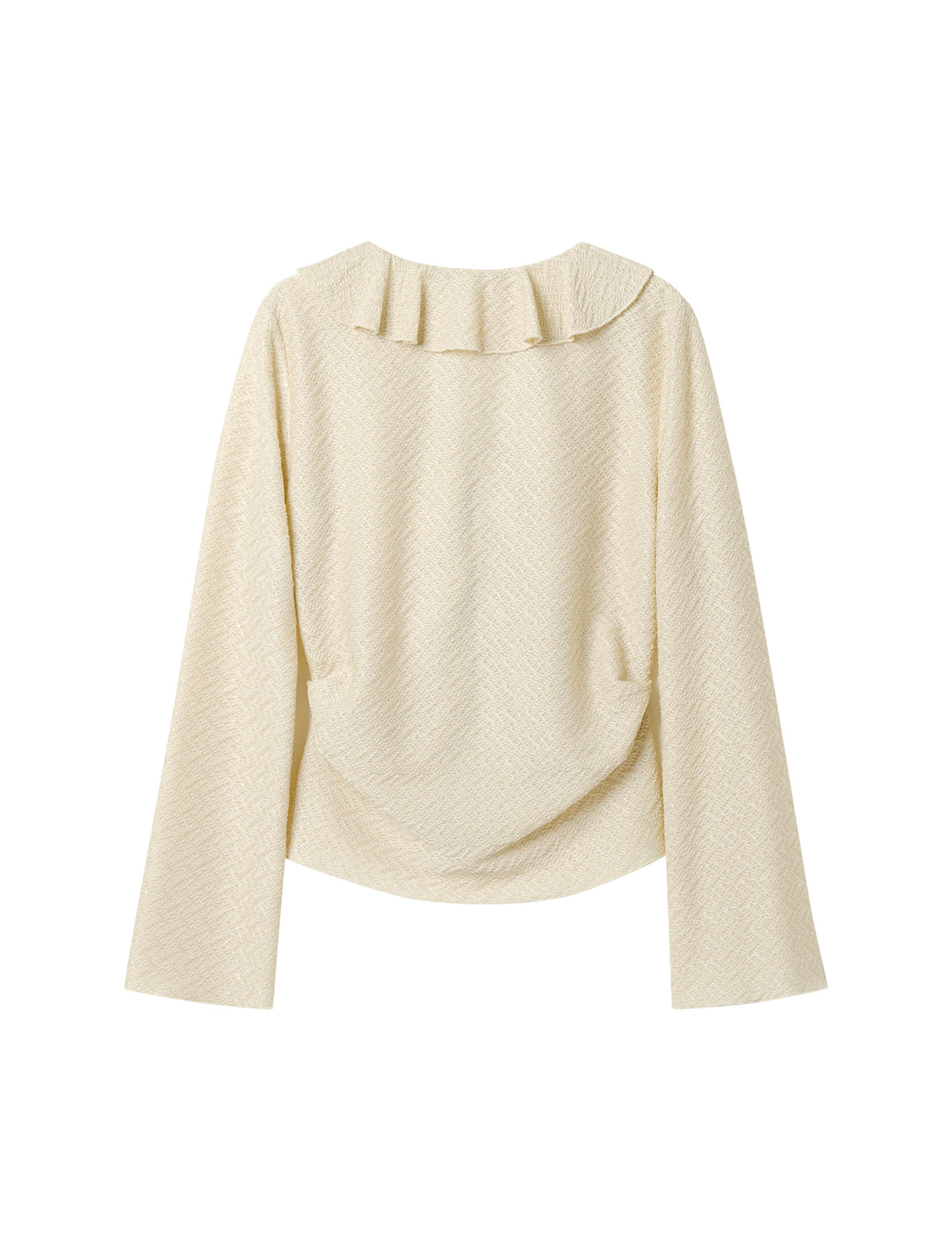 Ruffled V-Neck Textured Blouse