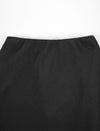 Solid Color Lace Hem Midi Skirt