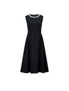 Beaded Round Neck Sleeveless Midi Dress