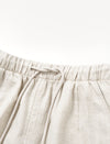 Linen Wide-Leg Drawstring Pants