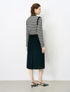 Striped Contrast-Panel Long-Sleeve Knit Top