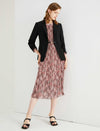 Print Pleated Midi Dress