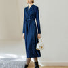 Glitter V-Neck Wrap Midi Dress - Blue