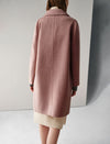 Wool Blend Plaid Square-Neck Drop-Shoulder Coat