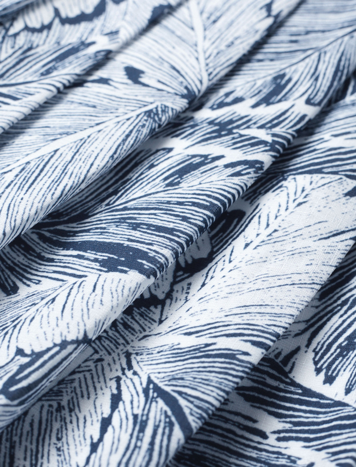 Leaf Print Pleated Midi Skirt