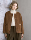 Tweed Wool-Blend Embellished Trim Jacket