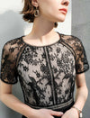 Lace Panel Waist-Cinched Fitted Dress