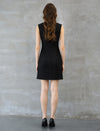 Shimmering Black Defined Waist Slip Mini Gown