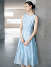 Tencel Sleeveless Lace-Waist Midi Dress