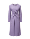 Lavender Beaded Neckline Twist Detail Midi Dress