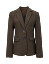 Brown Wool-Blend Blazer
