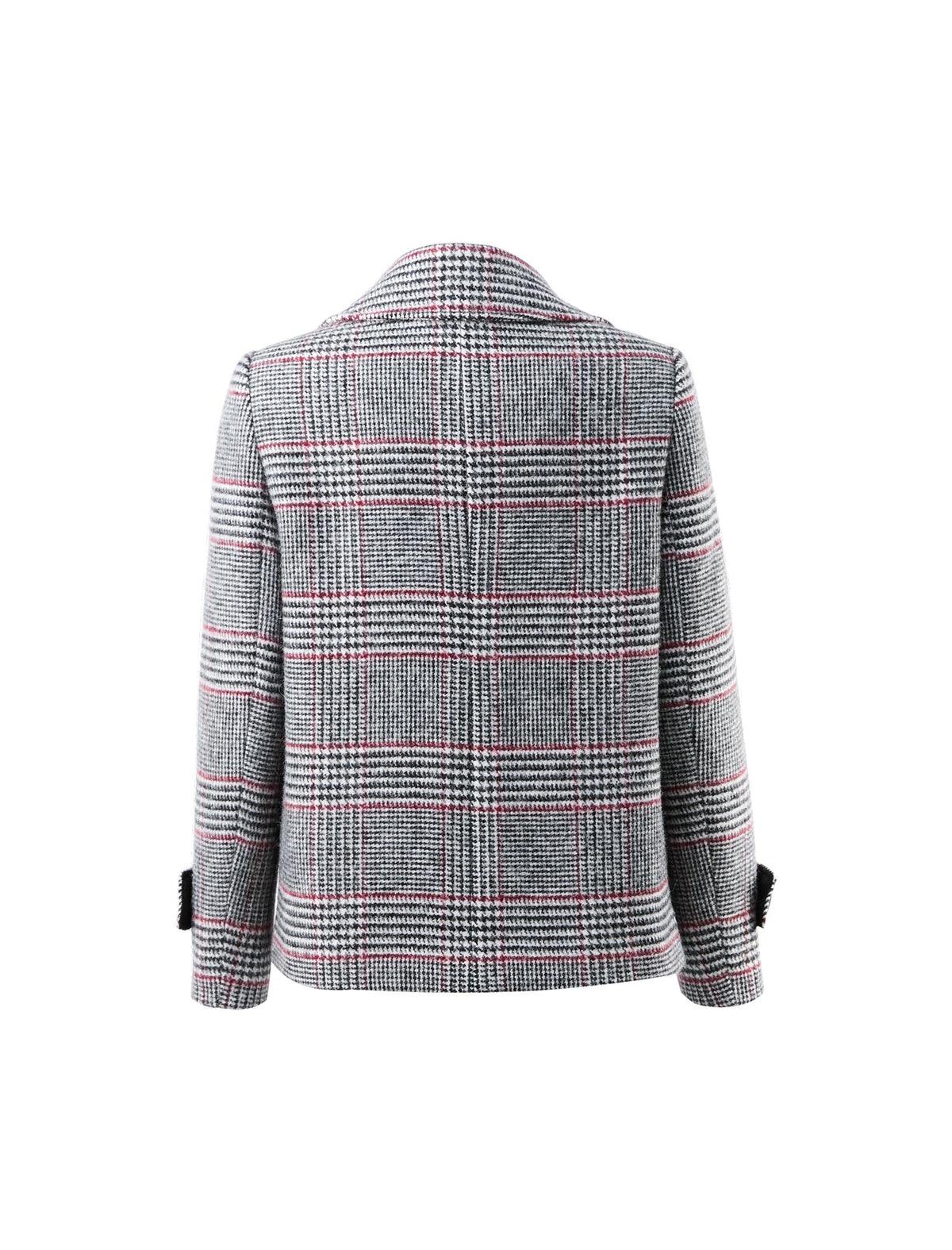 Wool Blend Plaid Collared Top