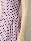 Light Pink Polka Dot Sleeveless Midi Dress