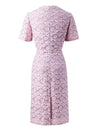 Lilac Floral V-Neck Lace Midi Dress