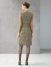 Wool Blend Plaid V-Neck Pocket Sleeveless Shift Dress