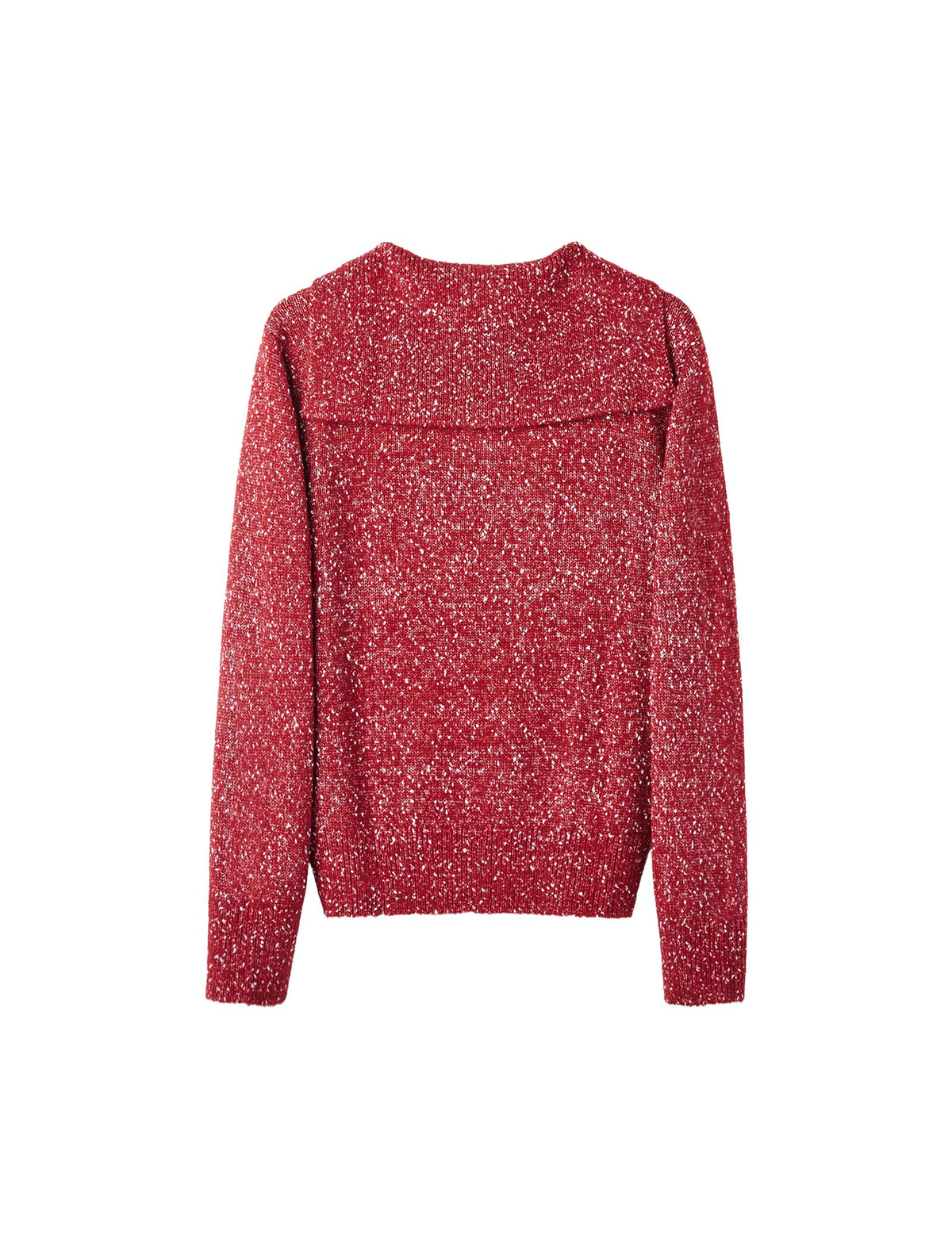Toggle Collar Textured Knit Sweater