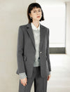 Grey Single-Button Blazer