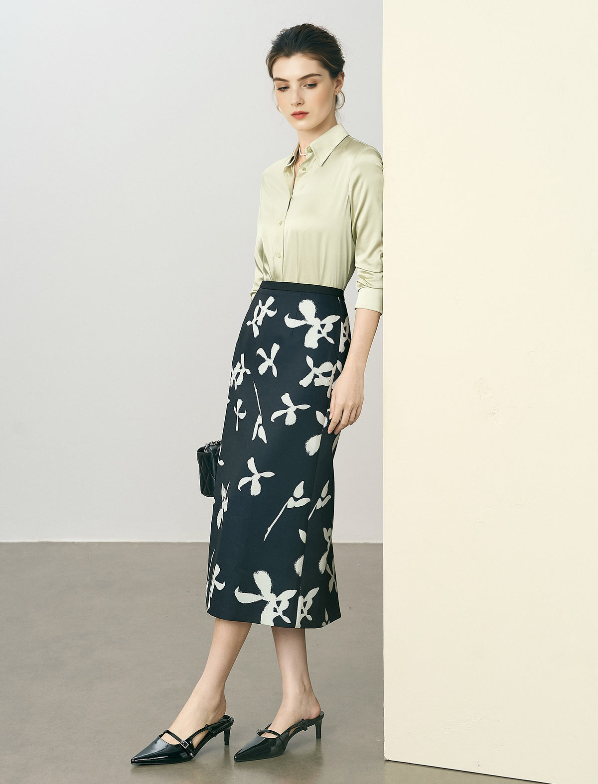 Mulberry Silk Button-Down Shirt