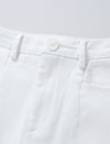 High-Waisted White Cropped Pants