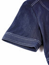 Denim Button Detail Short Sleeve Midi Dress