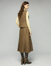 Wool Blend Textured High-Waist Mermaid Midi Skirt