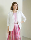 Solid Color Lightweight Collarless Blazer