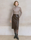 All-Over Sequin Turtleneck Long-Sleeve Top