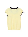 Yellow Contrast Collar Short Sleeve Knit Polo