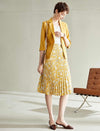 Floral Pleated A-Line Skirt