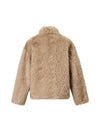 Embossed Stand-Collar Toggle Cropped Jacket