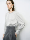 Embellished Neckline Textured Top