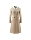 Colorblock Long Sleeve Pocket Fitted Dress