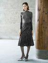 Floral Lace Flared Hem Midi Skirt