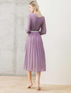 Lavender Pleated Midi Dress