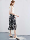 Vintage Print A-Line Skirt