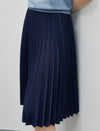 Solid Color Pleated A-Line Skirt