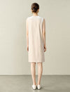 Sequin-Front Sleeveless Knee-Length Dress