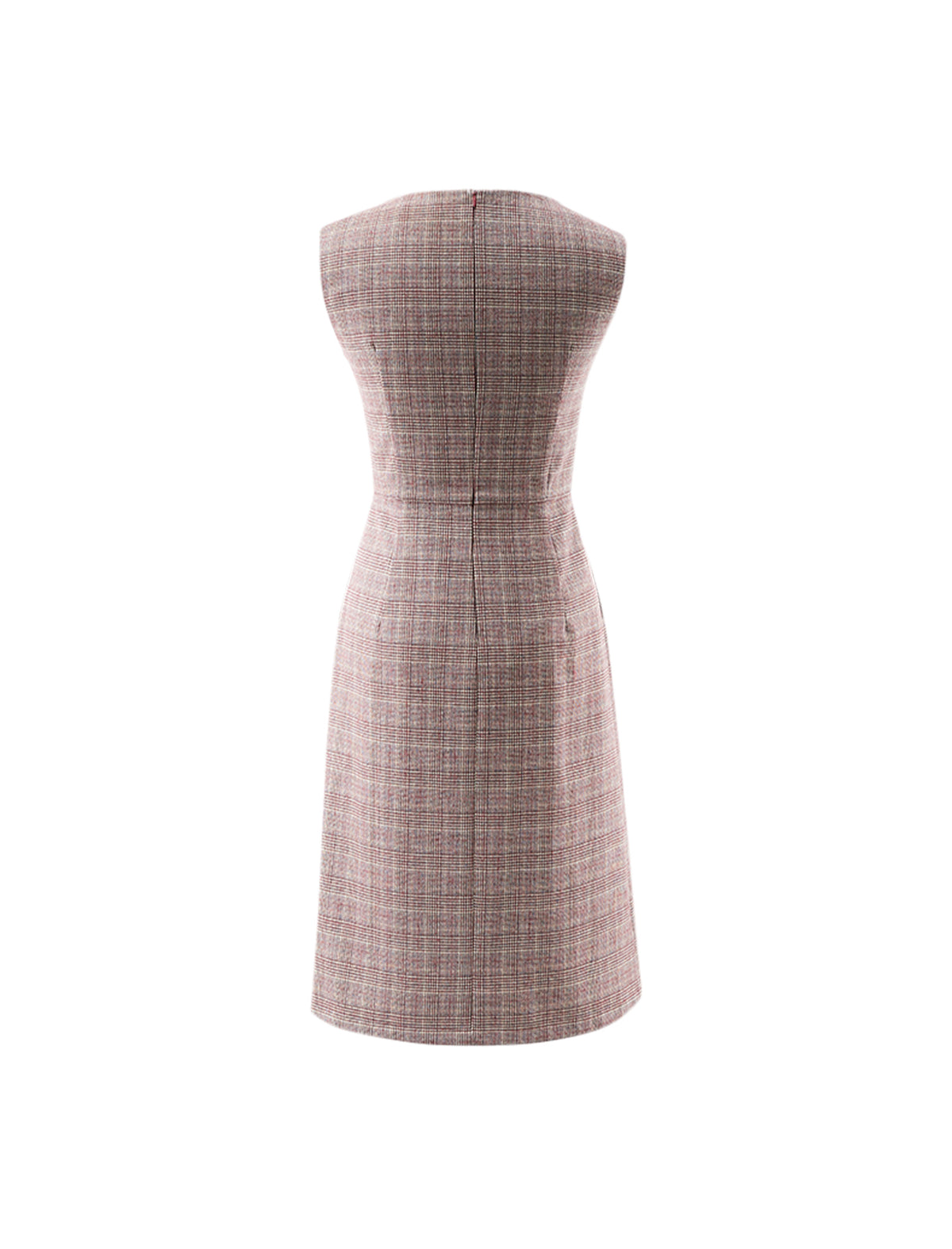 Plaid Crewneck Sleeveless Dress