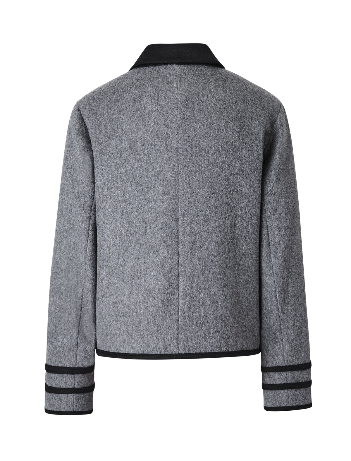 Wool Gray Lapel Short Coat