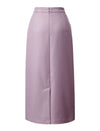Solid High‑Waist A‑Line Midi Skirt