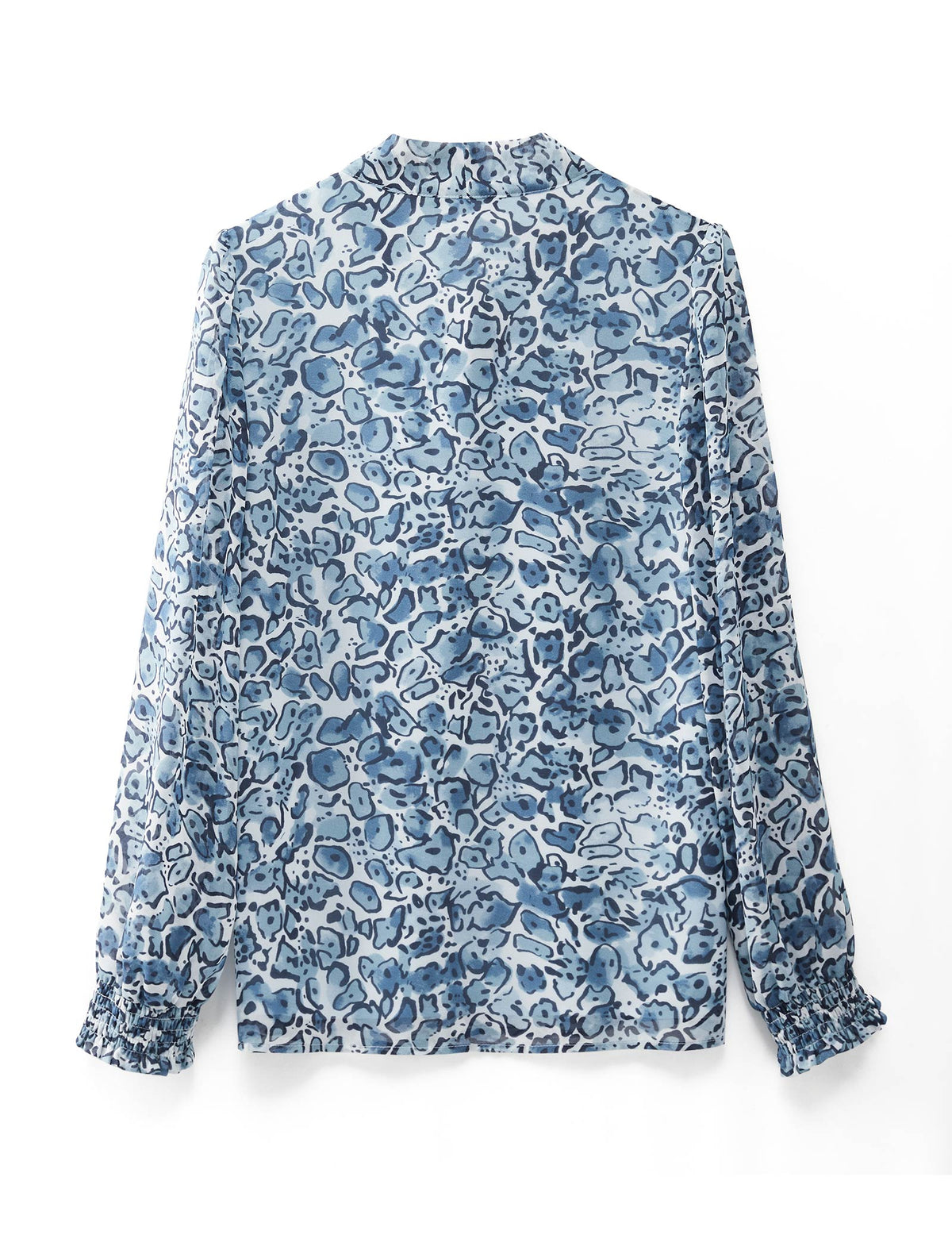 Chiffon Blue Leopard Print Blouse