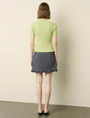Ruffled V‑Neck Short‑Sleeve Cardigan