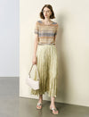 Colorful Striped Short Sleeve Knit Top