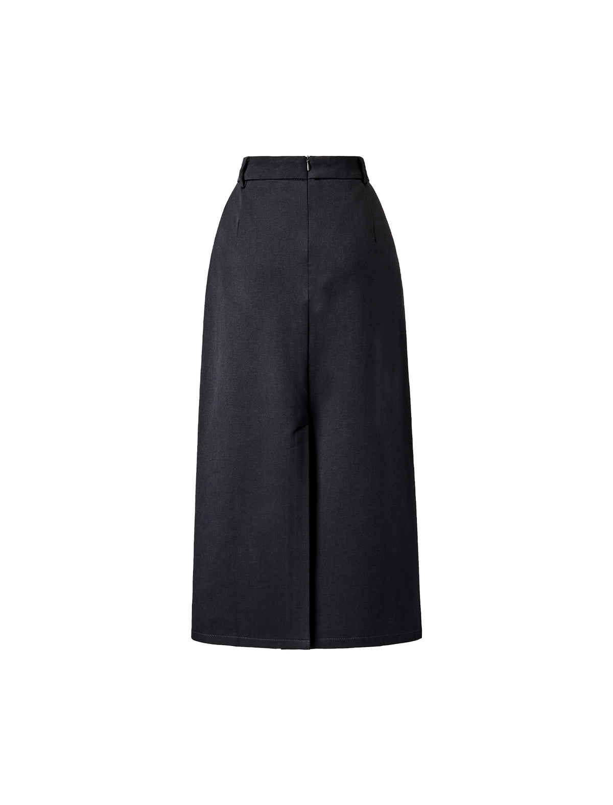 Back Slit Pencil Midi Skirt