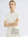 Embellished Neckline Fit And Flare Dress